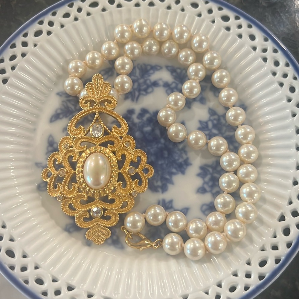 Christian Dior Vintage 3-In-One Exquisite Necklace AND Removable Pin